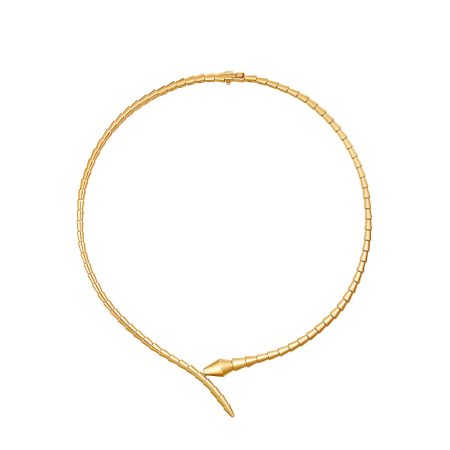 Serpenti Viper yellow gold necklace.