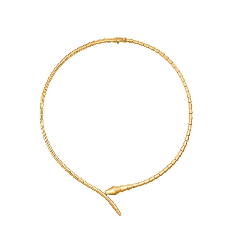 Serpenti Viper yellow gold necklace.