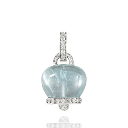 Medium Campanella charm in 18kt white gold diamonds and hand-faceted sky