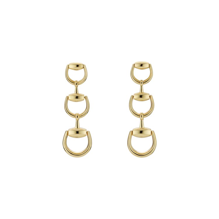 ORECCHINI A GOCCIA GUCCI HORSEBIT 18 CARATI