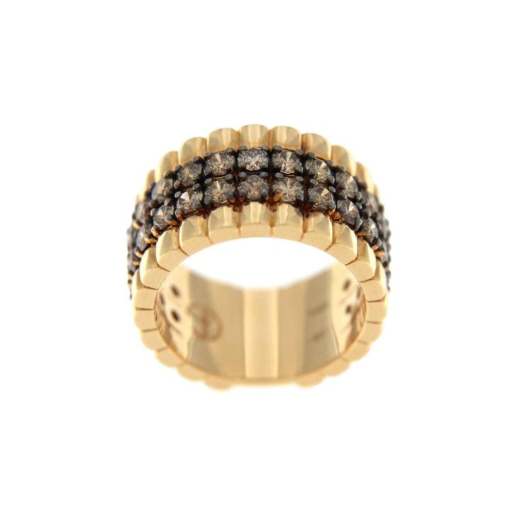 CATTIVA GOLD RING WITH STUDS AND BLACK DIAMONDS 2.10 CT - Image 2
