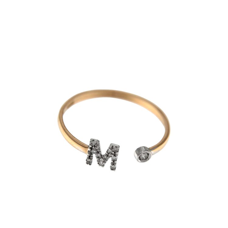 ROSE GOLD RING M LETTERING AND DIAMONDS 0,04 CT - Image 2