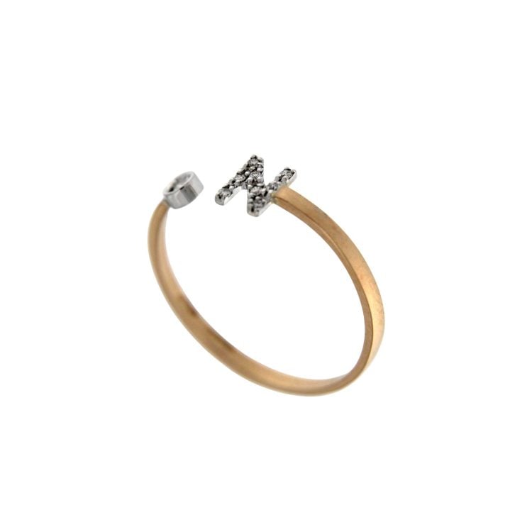 ROSE GOLD RING N LETTERING AND DIAMONDS 0,04 CT - Image 2
