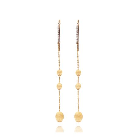 SOFFIO GOLD AND DIAMONDS LONG EARRINGS