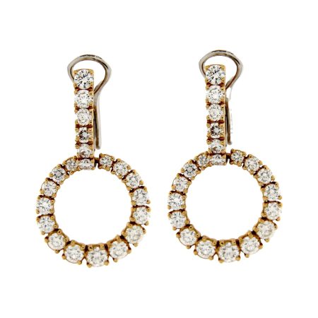 Rose gold jaw drop earrings with diamonds 2.10 CT