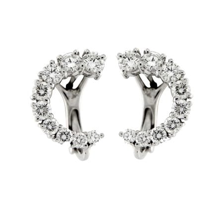 White gold Griffe STUD earrings with diamonds 1,26 CT