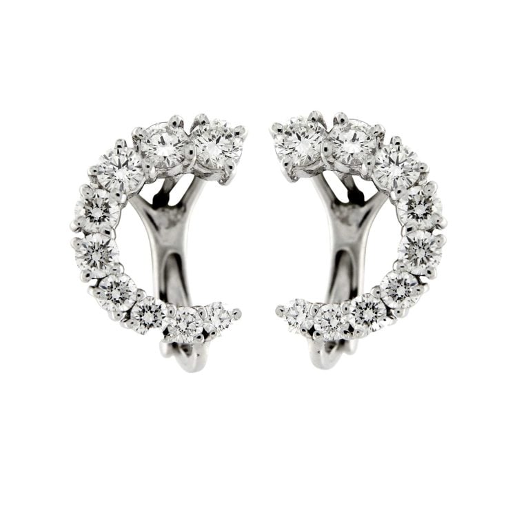 White gold Griffe STUD earrings with diamonds 1,26 CT