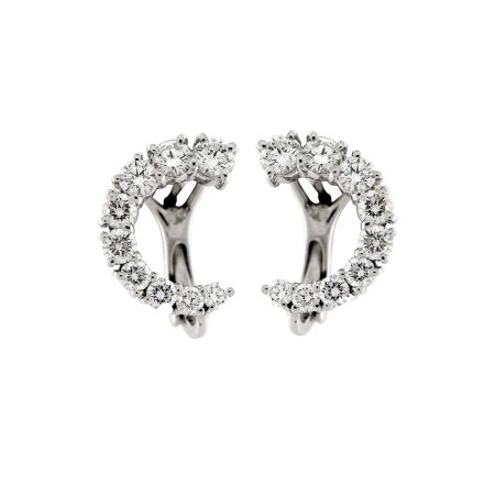 White gold Griffe STUD earrings with diamonds 1,26 CT