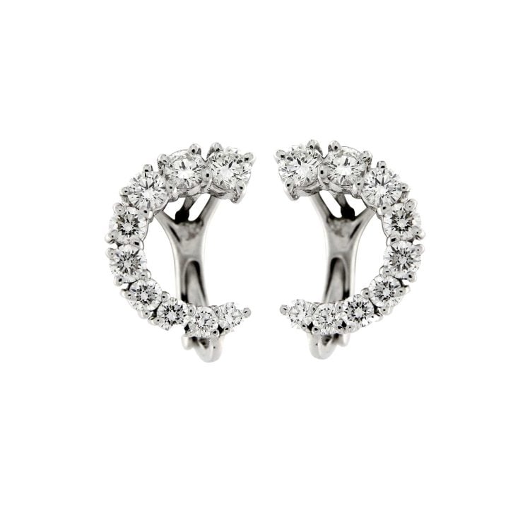 White gold Griffe STUD earrings with diamonds 1,26 CT