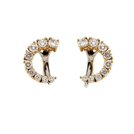 GRIFFE STUD EARRINGS ROSE GOLD AND DIAMONDS 1,22 CT