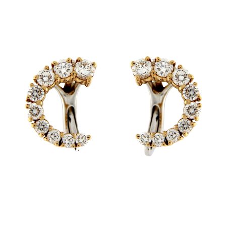 GRIFFE STUD EARRINGS ROSE GOLD AND DIAMONDS 1,22 CT