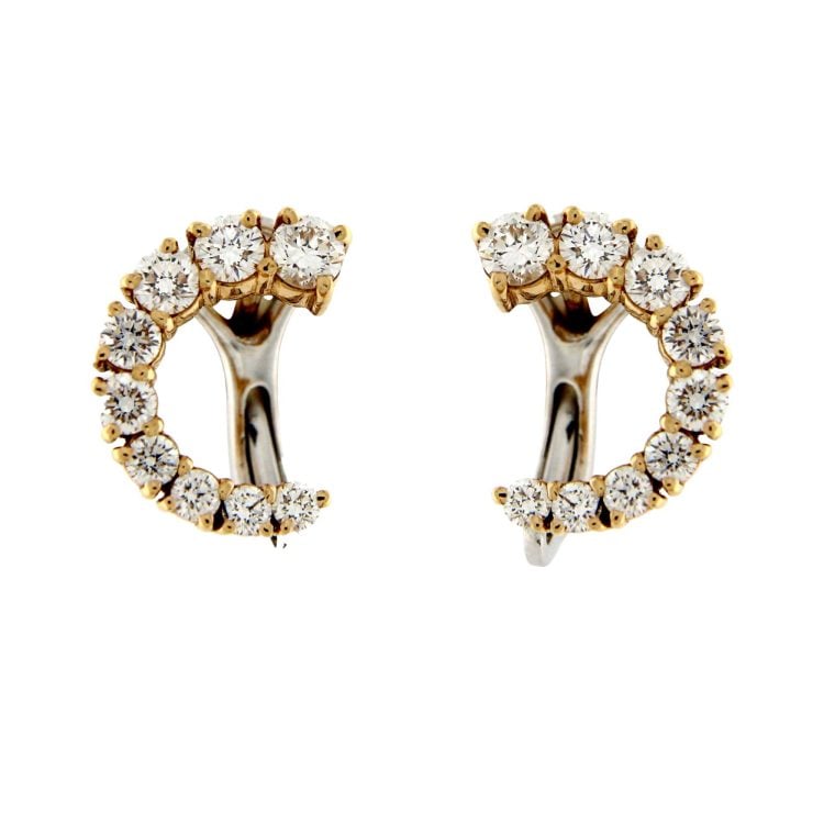 GRIFFE STUD EARRINGS ROSE GOLD AND DIAMONDS 1,22 CT