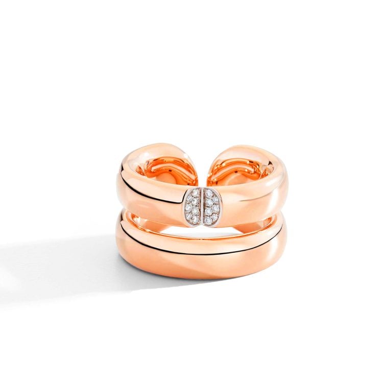 MON JEU MAXI RING IN ROSE GOLD AND 0.09 CT DIAMONDS