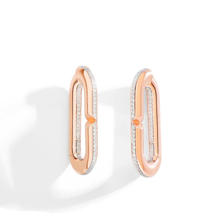 ORECCHINI MON JEU MAXI IN ORO ROSA E DIAMANTI 0,85 CT