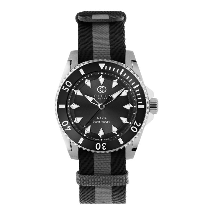 OROLOGIO GUCCI DIVE QUADRANTE NERO 40 MM