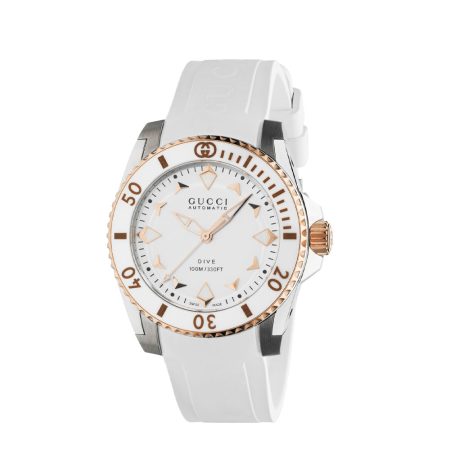 GUCCI DIVE WATCH WHITE DIAL 36MM