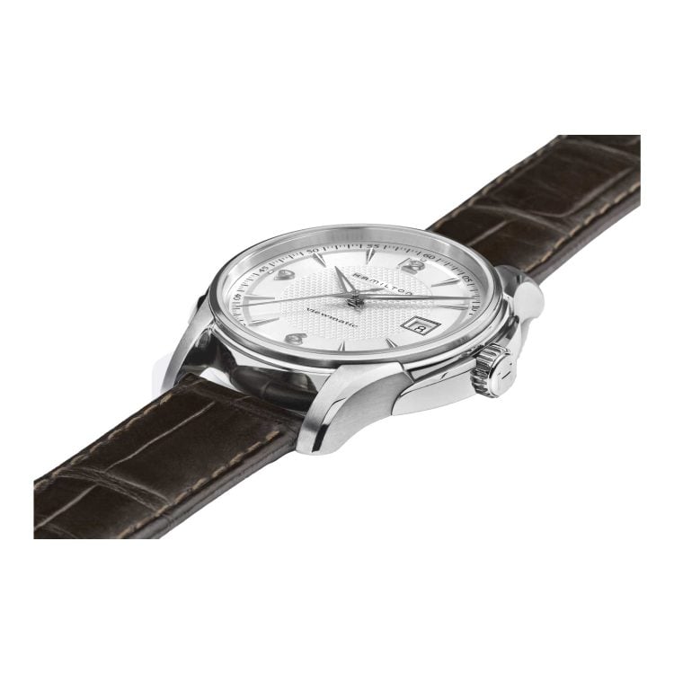 JAZZMASTER VIEWMATIC AUTO QUADRANTE ARGENTO CINTURINO IN PELLE 40 MM - immagine 3