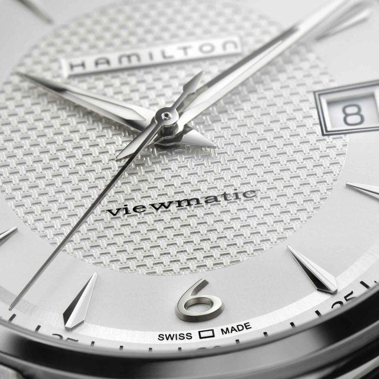 JAZZMASTER VIEWMATIC AUTO QUADRANTE ARGENTO CINTURINO IN PELLE 40 MM - immagine 4