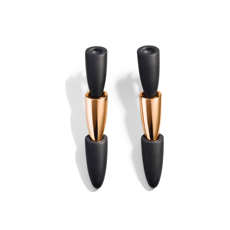 Orecchini Calla in titanio nero e oro rosa 18 KT