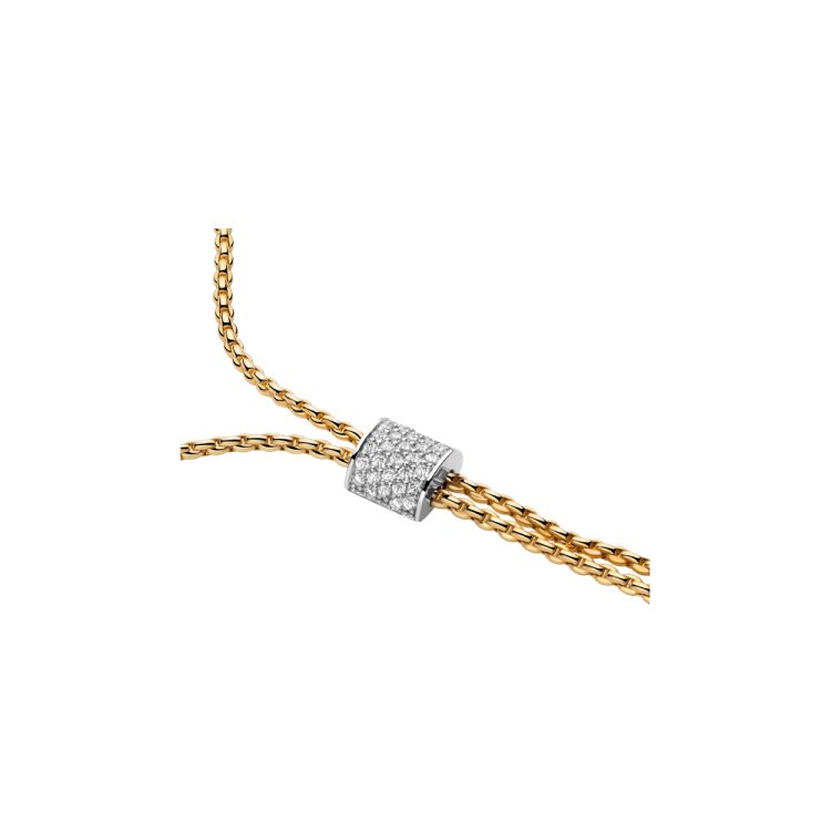 Collana in oro giallo con cursore in pavé di diamanti regolabile - immagine 2
