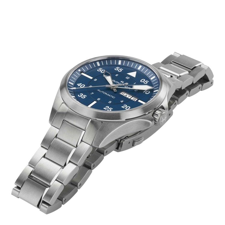 KHAKI AVIATION PILOT DAY DATE AUTO QUADRANTE BLU 42 MM - immagine 2