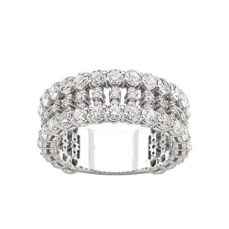 Anello Gaia modello fascia in oro bianco e brillanti 2,59 ct