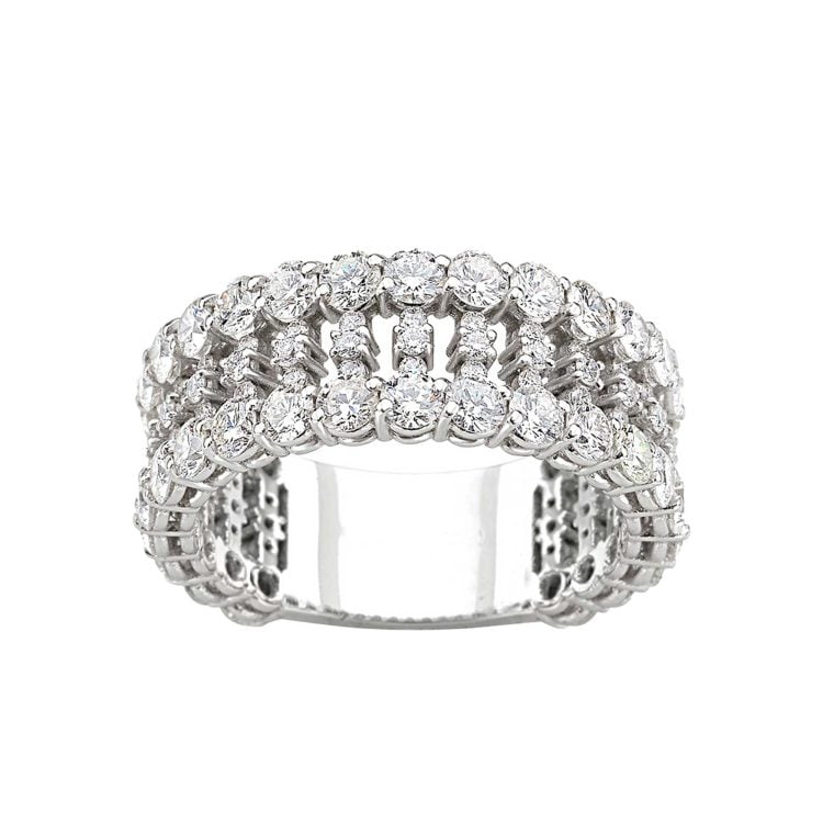 Anello Gaia modello fascia in oro bianco e brillanti 2,59 ct