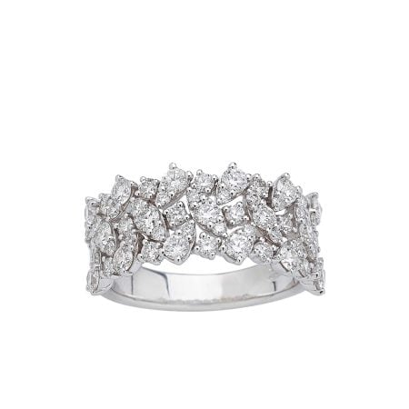 Anello Gaia in oro bianco con brillanti mosaico 1,36 ct