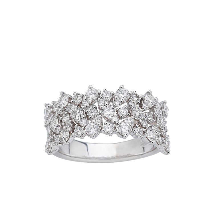 White gold Gaia ring with mosaic diamonds 1.36 ct