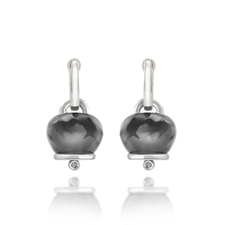 Orecchini Chantecler pendenti in argento resina colore nero, collezione Et Voilà