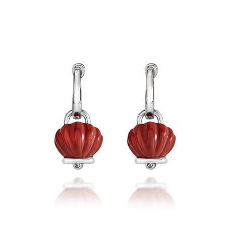 ORECCHINI CHANTECLER ET VOILÀ IN ARGENTO E BIORESINA CORALLO