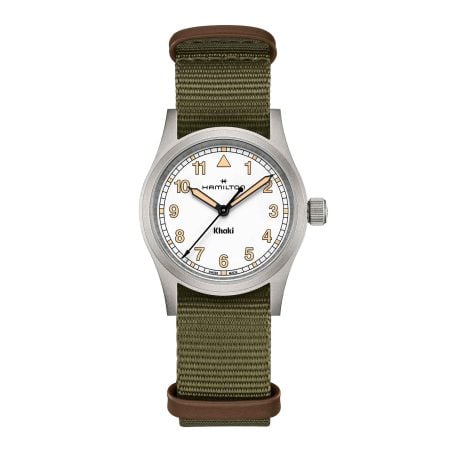 KHAKI FIELD QUARTZ 33MM QUADRANTE BIANCO