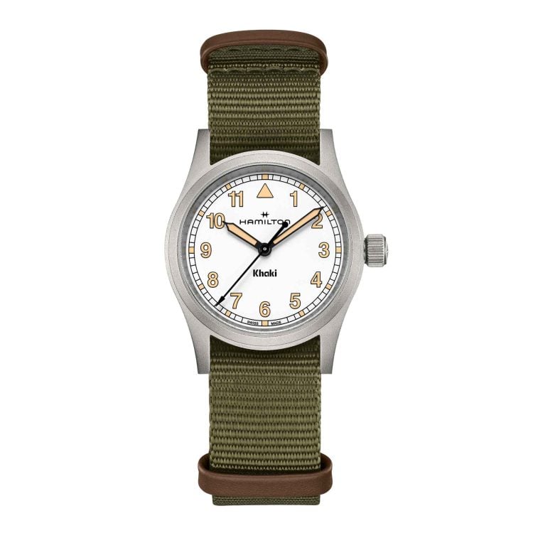 KHAKI FIELD QUARTZ 33MM QUADRANTE BIANCO