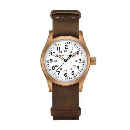 KHAKI FIELD MECHANICAL BRONZE 38 MM QUADRANTE BIANCO