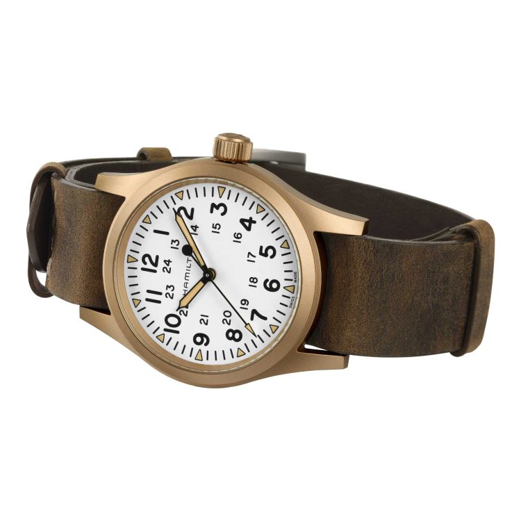 KHAKI FIELD MECHANICAL BRONZE 38 MM QUADRANTE BIANCO - immagine 2