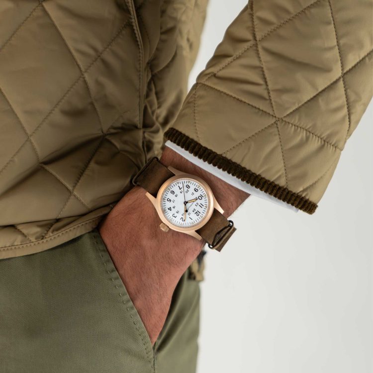 KHAKI FIELD MECHANICAL BRONZE 38 MM QUADRANTE BIANCO - immagine 4