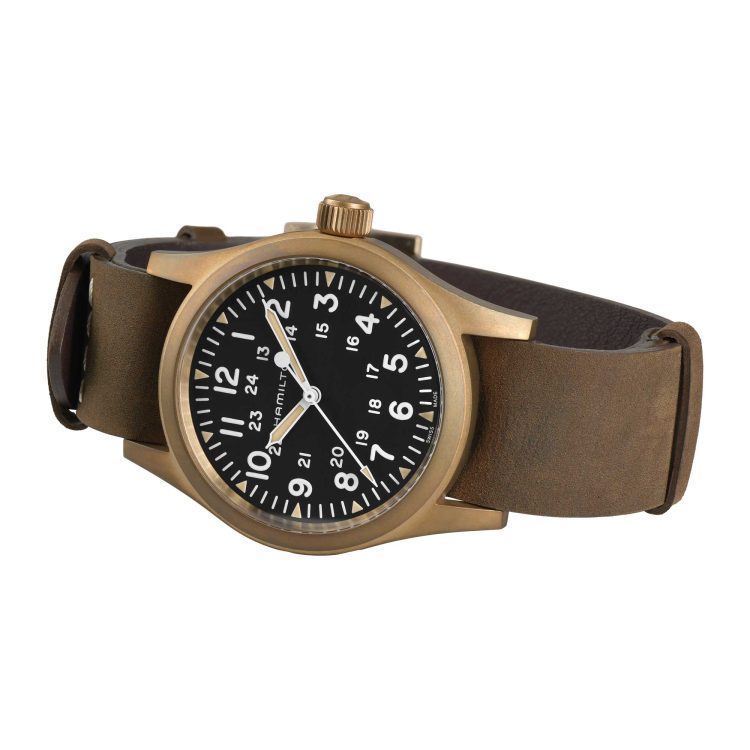 KHAKI FIELD MECHANICAL BRONZE 38 MM QUADRANTE NERO - immagine 2