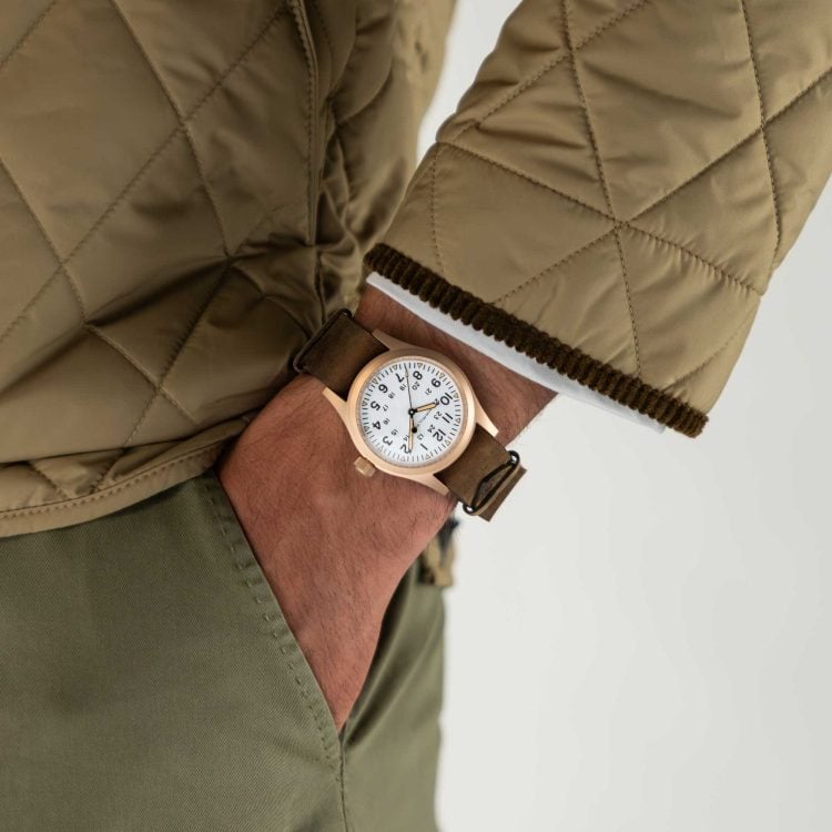KHAKI FIELD MECHANICAL BRONZE 38 MM QUADRANTE NERO - immagine 3