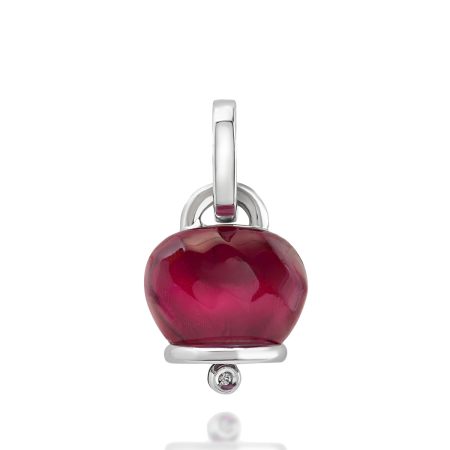 Ciondolo Chantecler Et Voilà Campanella in argento resina Borgogna