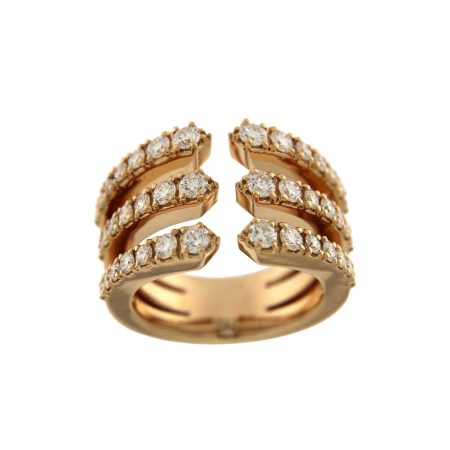 Gaia_Collezione Fecarotta_ Anello 3 fasce in oro rosa e brillanti