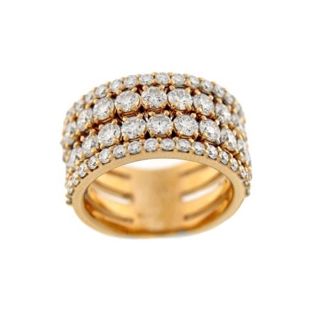 4-ROW ROSE GOLD AND DIAMOND RING 2.91 CT