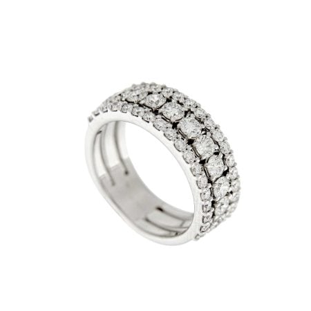 4-ROW WHITE GOLD 1-ROW CLAW RING WITH BRILLIANTS 2.91 CT