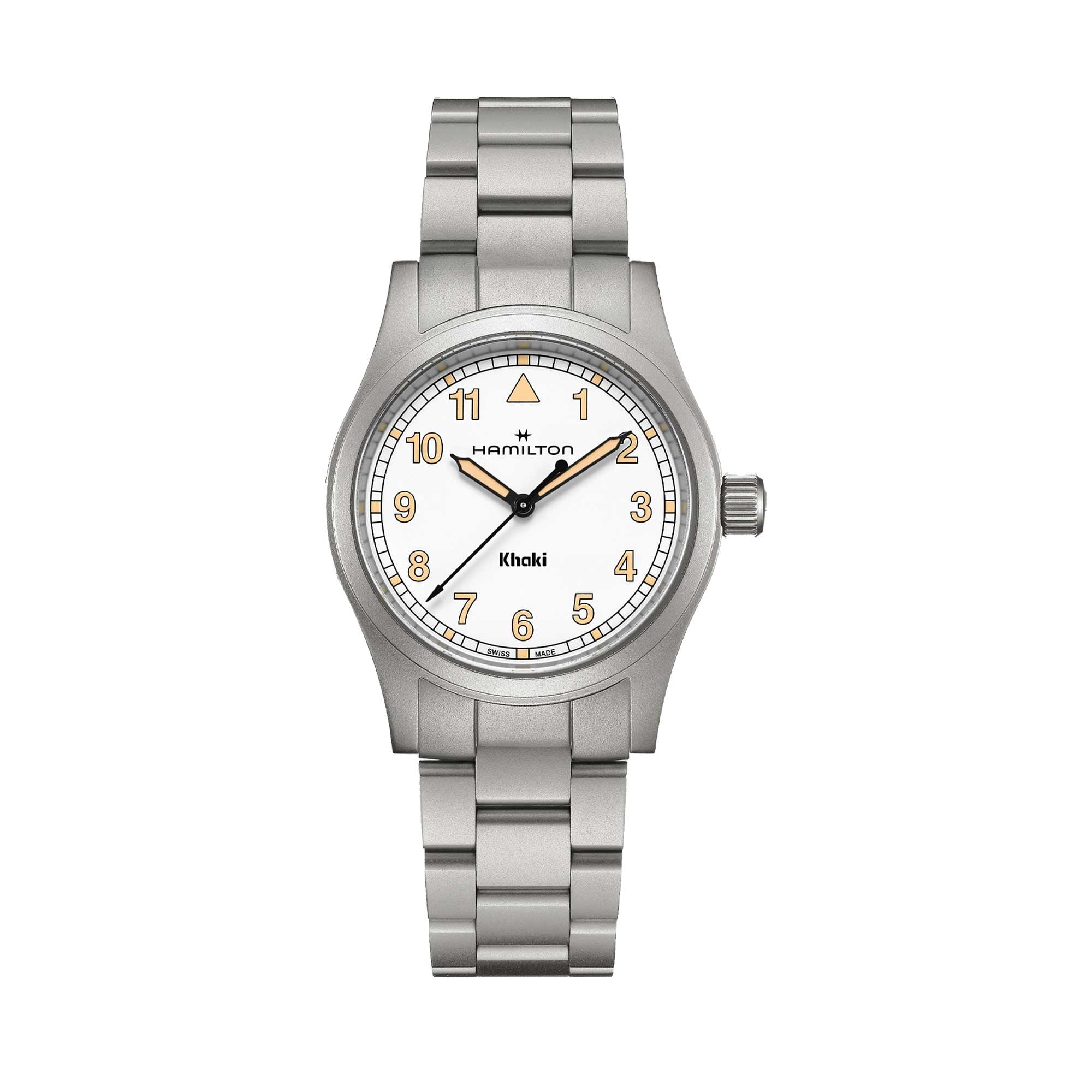 KHAKI FIELD QUARTZ QUADRANTE BIANCO 38MM