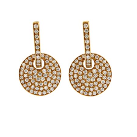 ROSE GOLD PAVE EARRINGS WITH MEDAL PAVE DIAMONDS