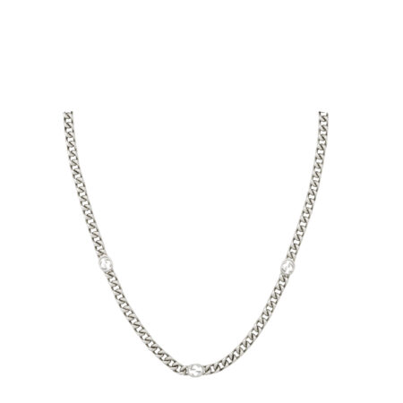 Collana Gucci Interlocking in argento ciondolo incrocio GG