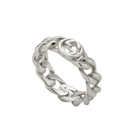 Anello Gucci Interlocking 5 MM ARGENTO
