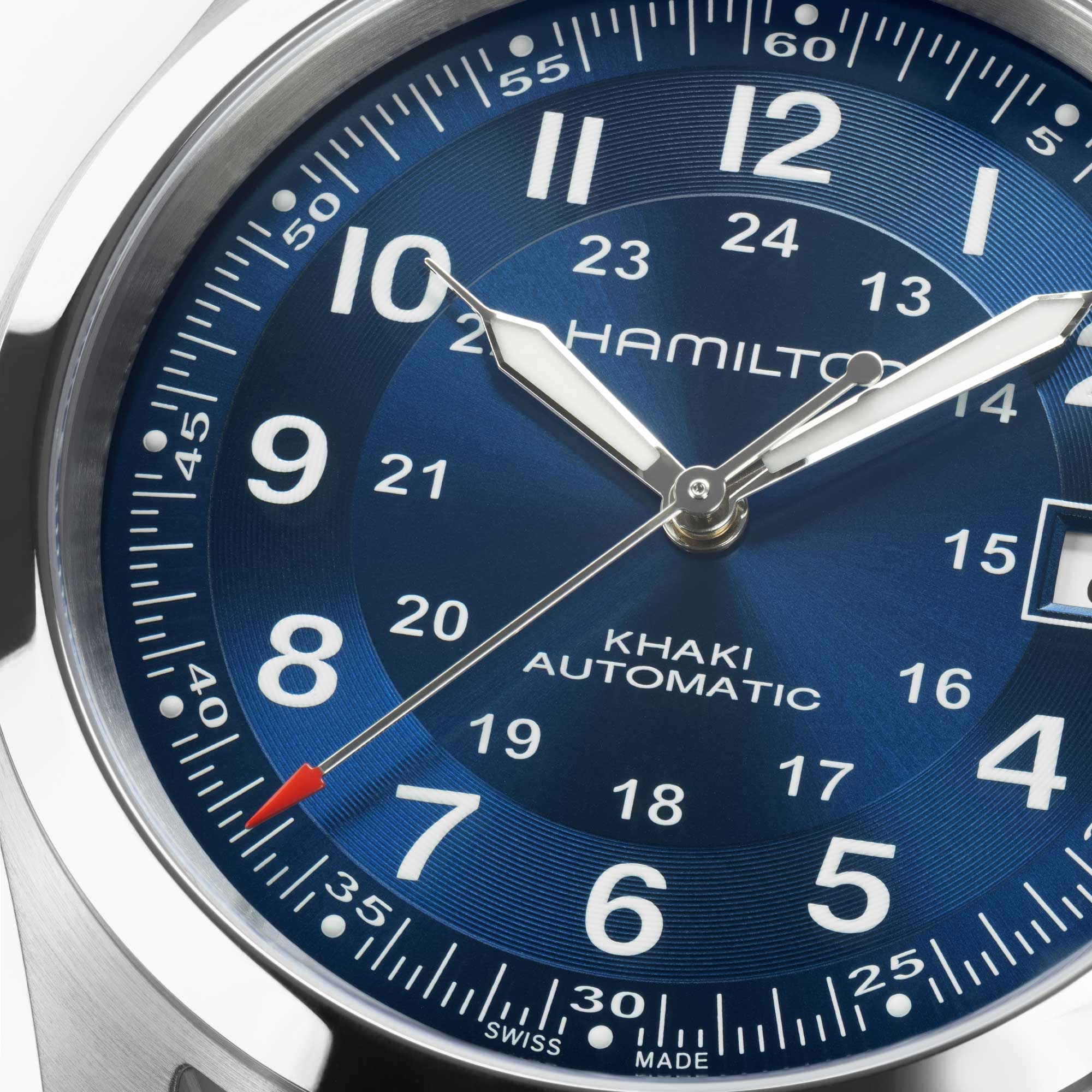 KHAKI FIELD AUTO 38 MM QUADRANTE BLU CINTURINO IN PELLE - Image 2