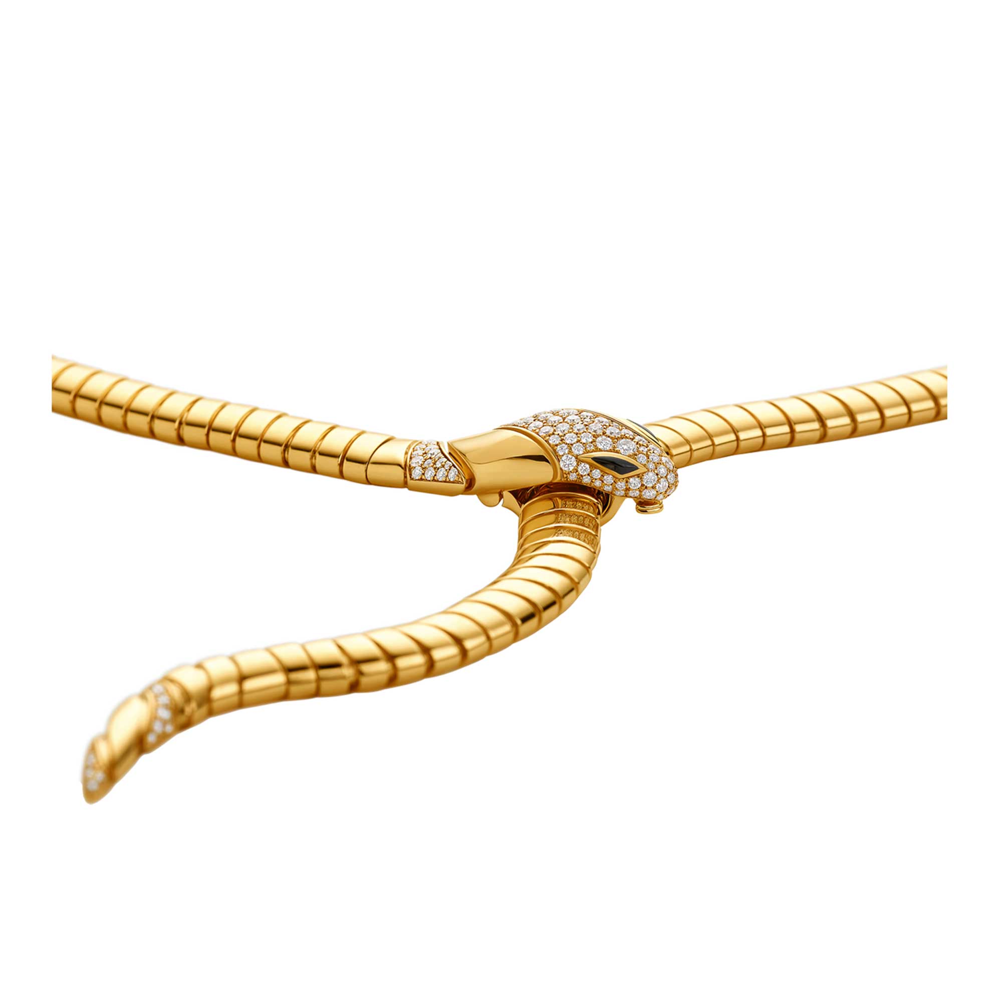 Bvlgari Serpenti Tubogas Necklace demi pavé diamonds head and the tail and black onyx eyes - Image 2