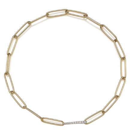 Catena Chantecler maglie ovali oro giallo chiusura diamanti