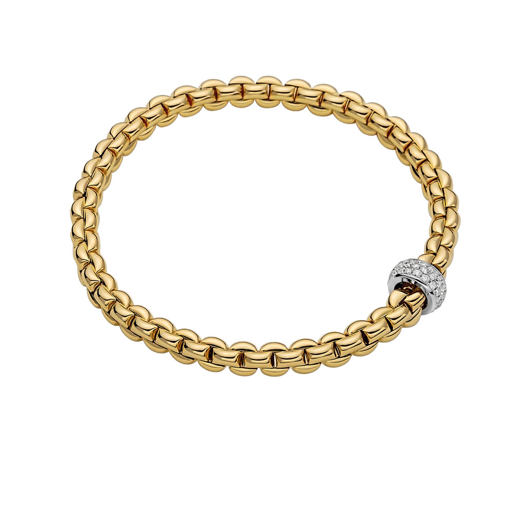 Bracciale Eka oro giallo e pavé di diamanti